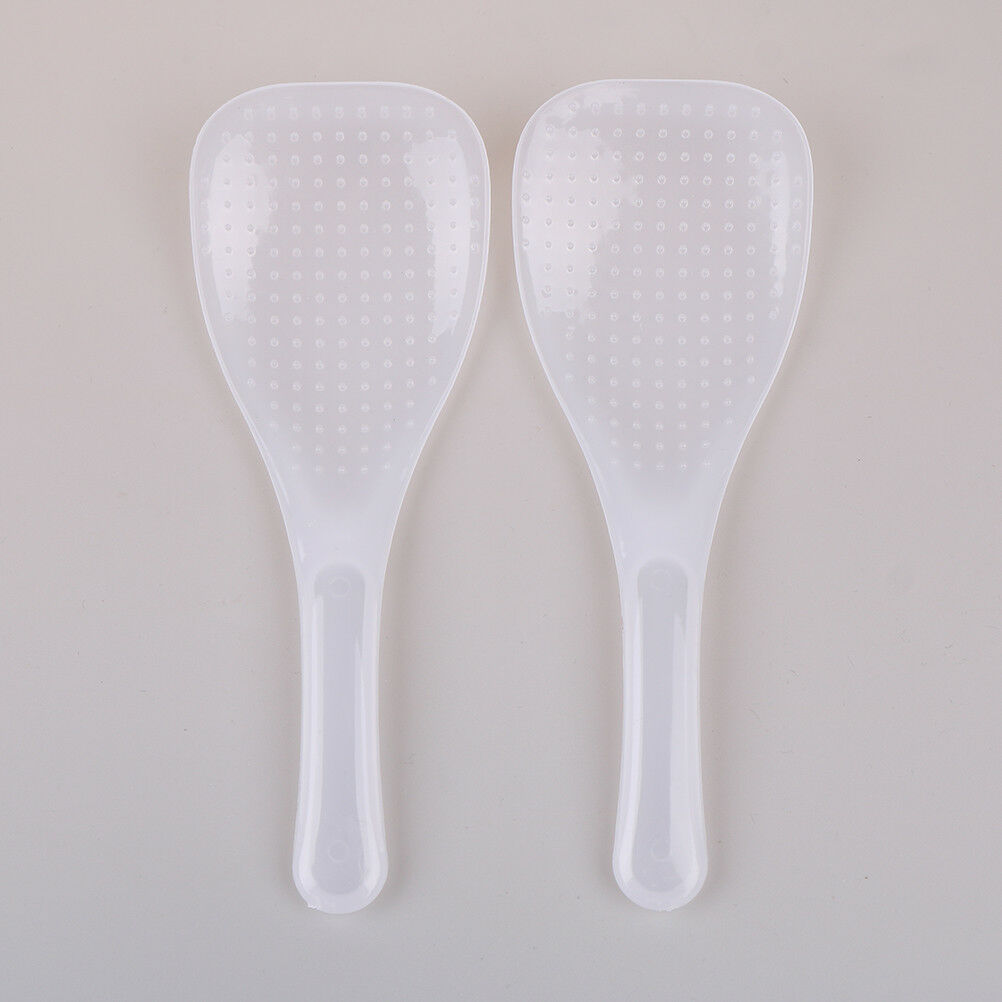 2Pcs Kitchen Non Stick Rice Paddle Hand Roll Spoons Clear Plastic Meal Spo.l8