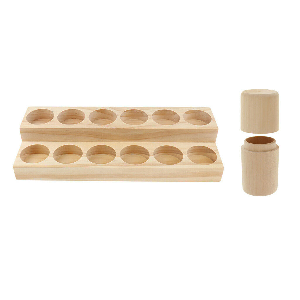 Wood Essential Oil Stand Rack Storage Shelf Display Cylinder Storage Box Kit