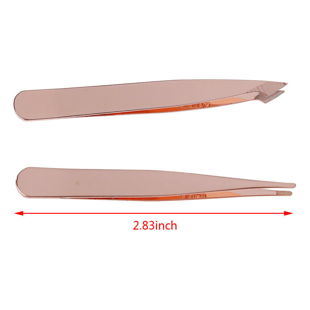 2Pcs/Set Slanted Eyebrow Tweezers Eye Lashes Tweezer Nippers Face Hair Re.l8