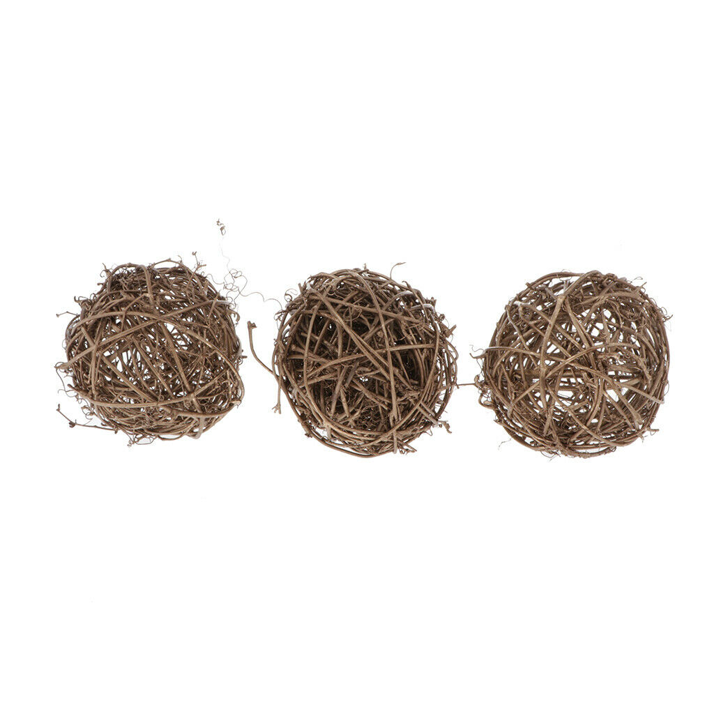 3x Decorative Rattan Twig Balls Vase Bowl Filler Rattan Wicker Cane Balls