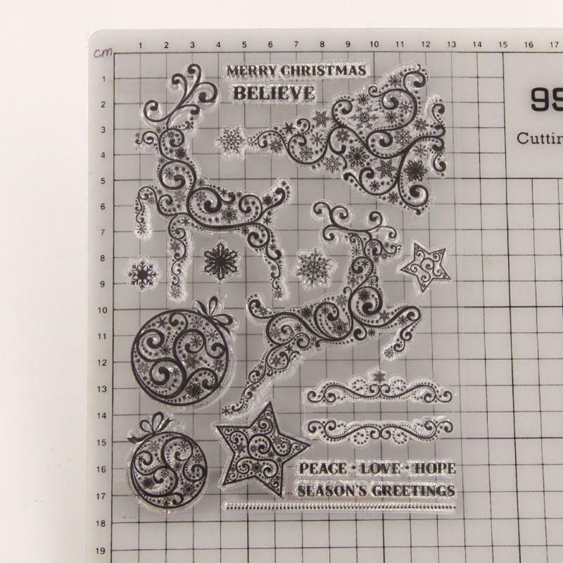 Xmas Deer Tree Silicone Clear Seal Stamp DIY Scrapbooking Embossing Photo Album
