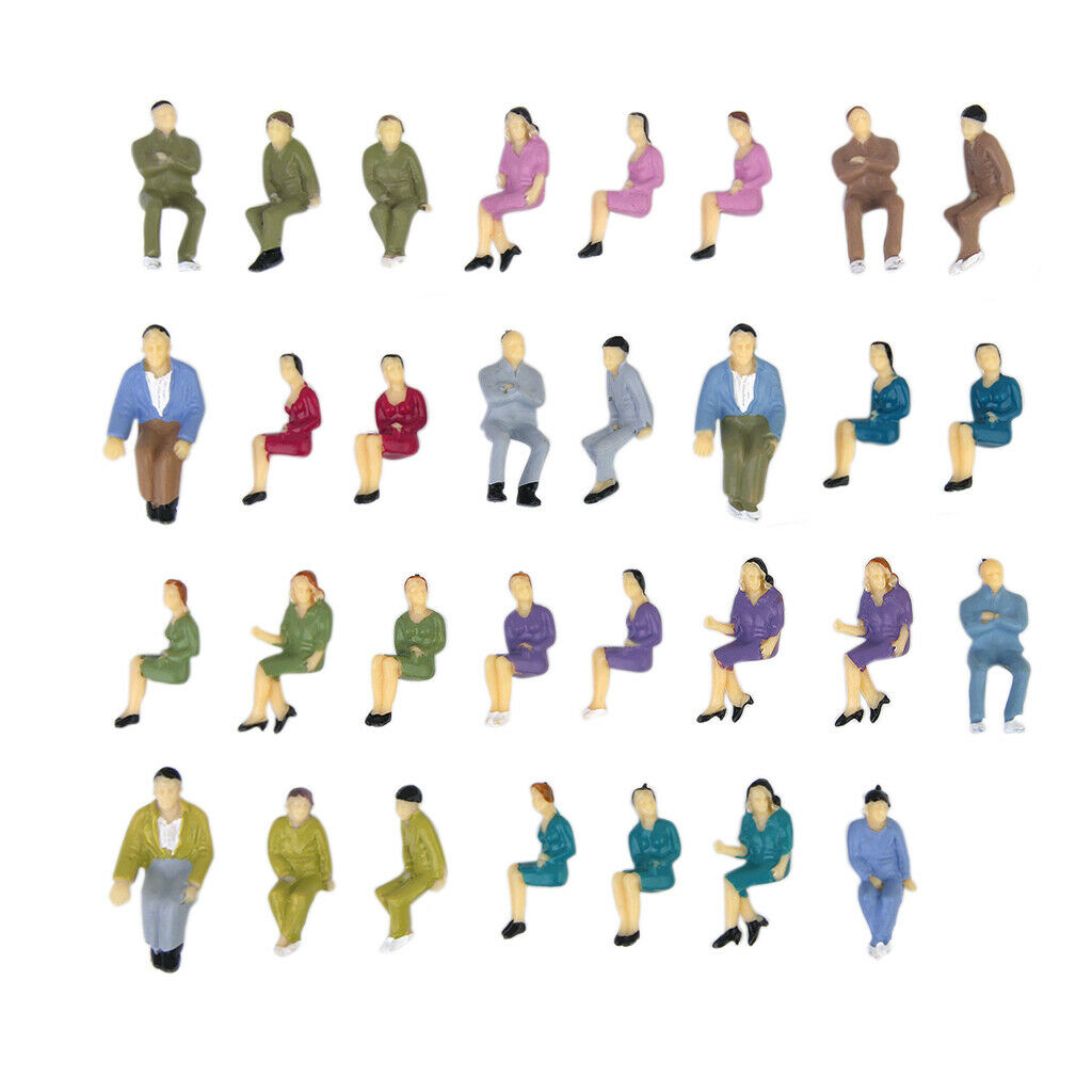 100x O Scale Diorama Train Painted Seated People Park Figures Sandtable