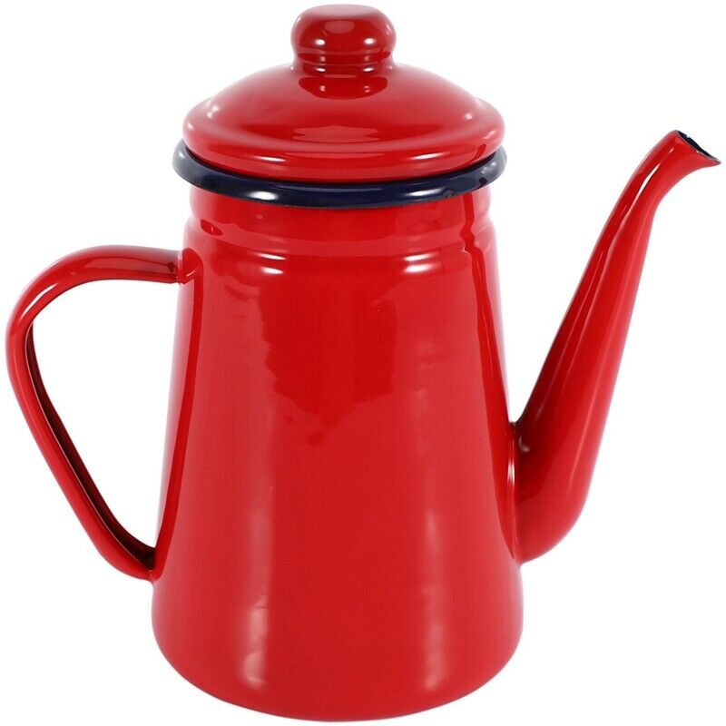 1.1L Enamel Coffee Pot Hand Tea Kettle Induction Cooker Gas Stove Universal ReH1