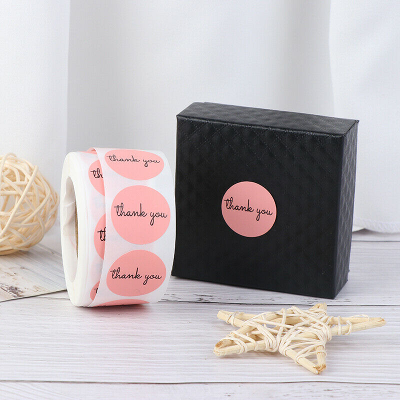 500pcs Thank You Stickers 1inch Pink Stickers for Labels Festival Suppli.l8
