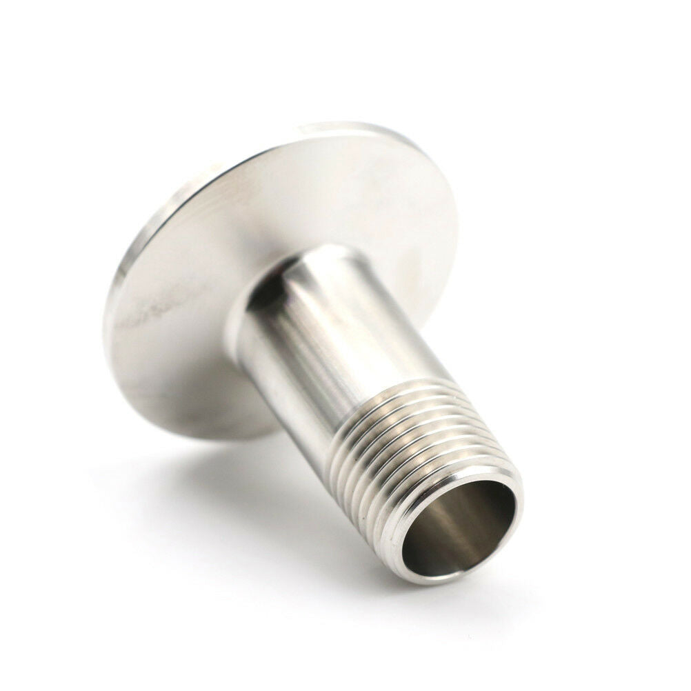 1/2" Sanitary Male Threaded NPT Ferrule Pipe Fitting to 1.5" Tri-Clamp SS304N SJ