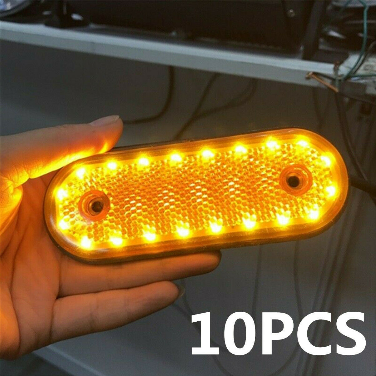 10 Pcs Orange Amber 24v 20 Led Side Marker Indicators Lights Truck Trailer Bus