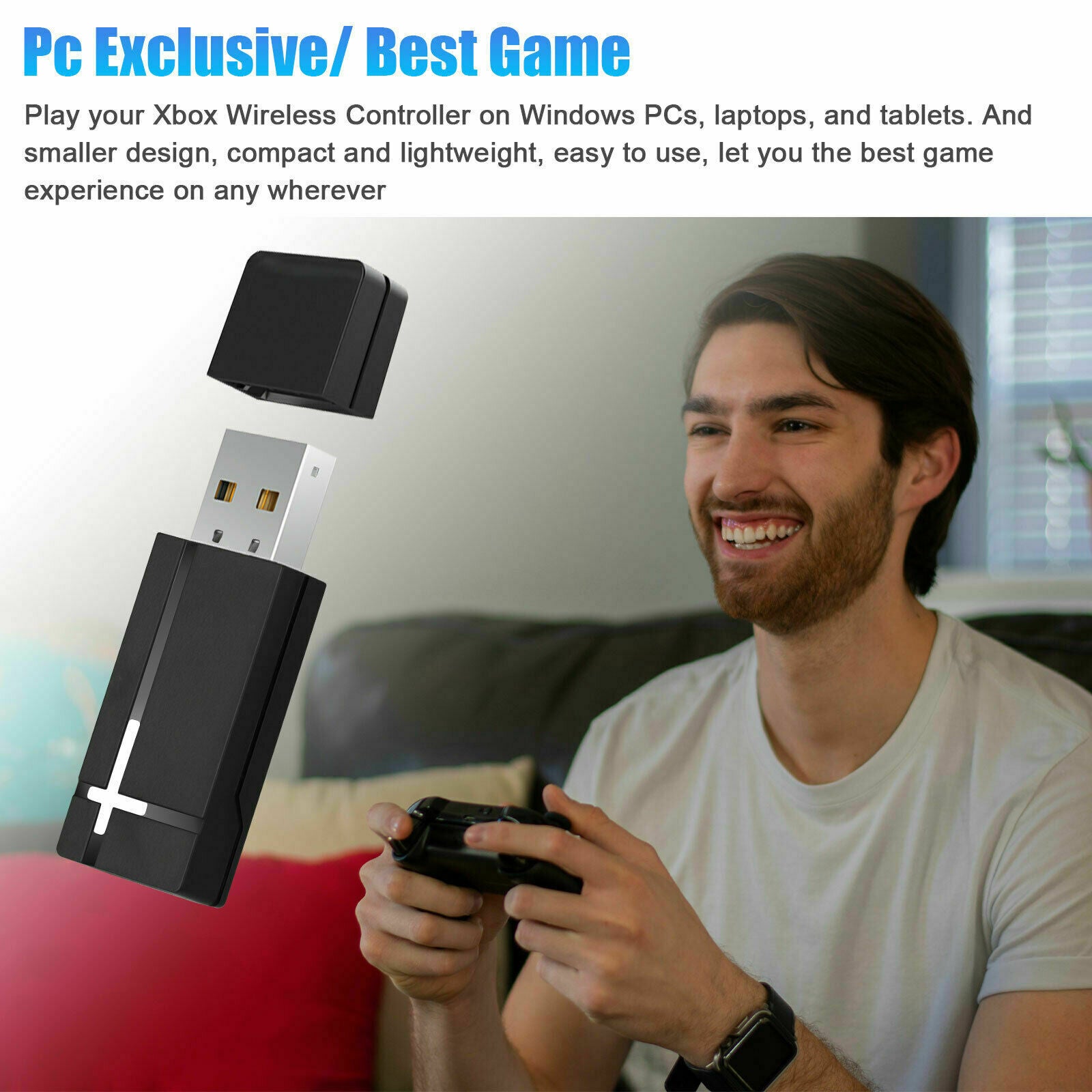 USB Gaming Wireless Receiver Adapter For XBOX One Controller to PC Windows10/8/7