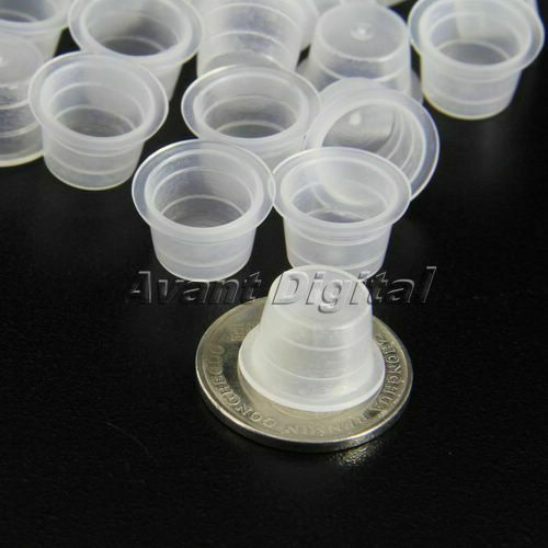 Medium Size 1000Pcs 11mm Ink Caps White Plastic Tattoo Ink Cups Supply New