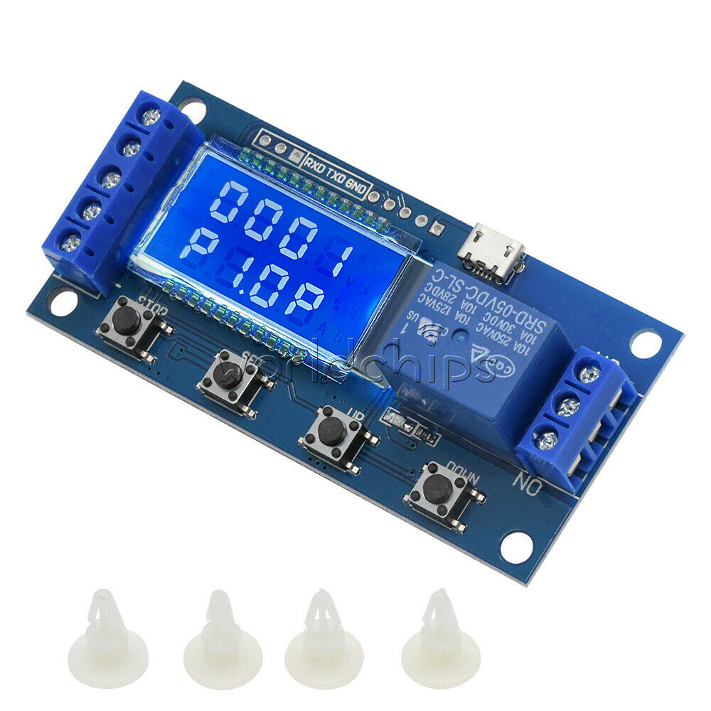 DC5-30V LCD Display Delay Relay Module Mirco USB Industrial Control Smart home