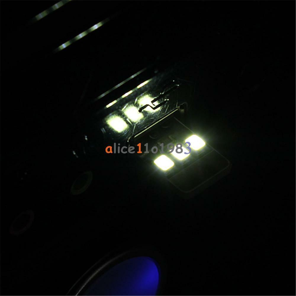 10PCS Card Lamp Bulb Led Keychain Mini LED Night Light Portable USB Power White