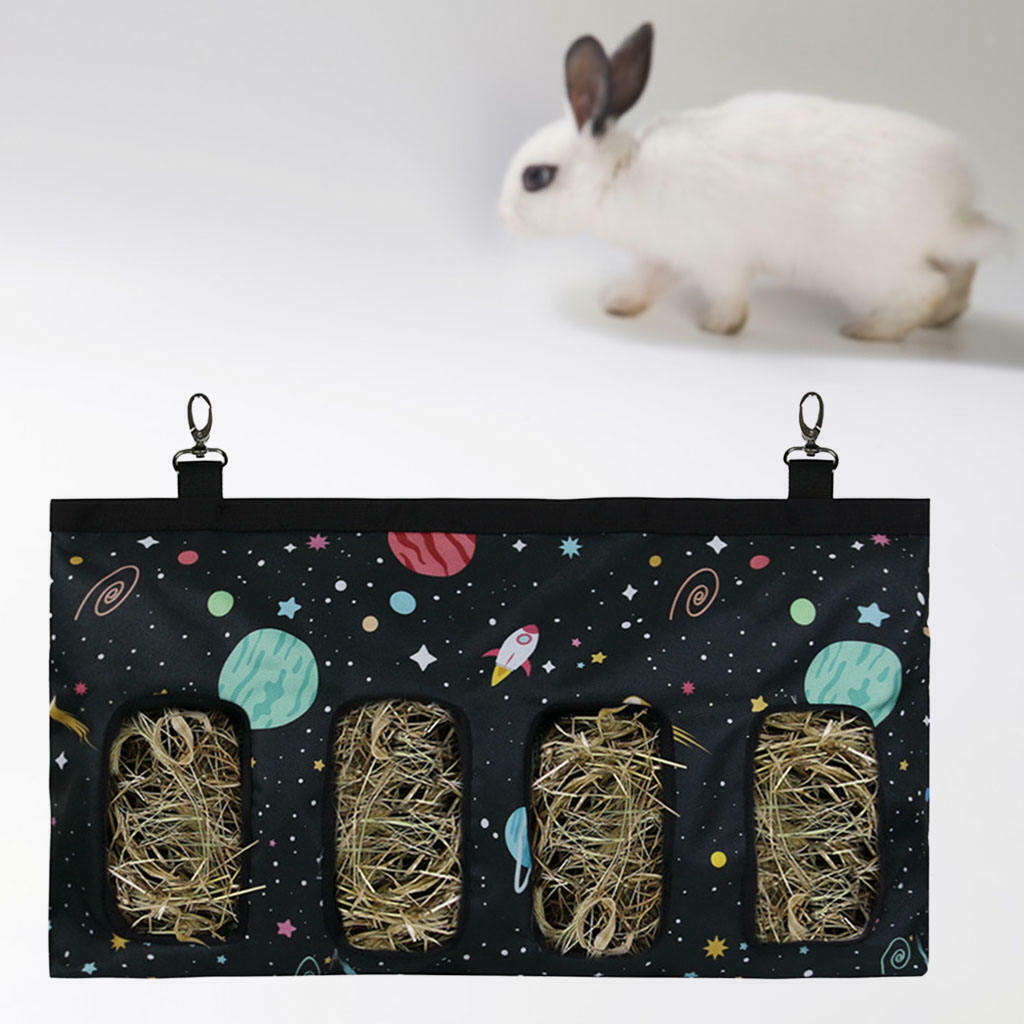 Rabbit Hay Bag Hanging Pouch Holder Feeder Cage Storage Pocket Sack Pack