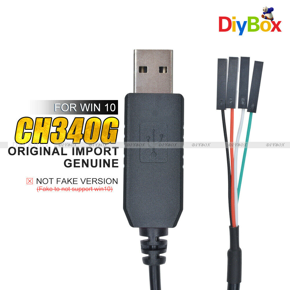5V CH340G to TTL RS232 Serial USB Cable with WIN10 for Arduino AVR MCU ARM