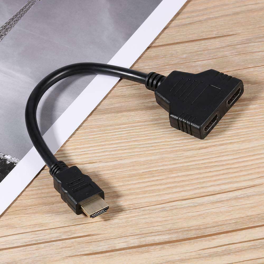 1 In 2 Out HDMI Splitter Cable Male to Double Female Adapter for 1080P HDTV DVD