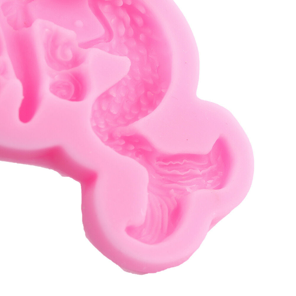 1pc pink Mermaid Silicone mold fondant mold cake decorating tools baking .l8