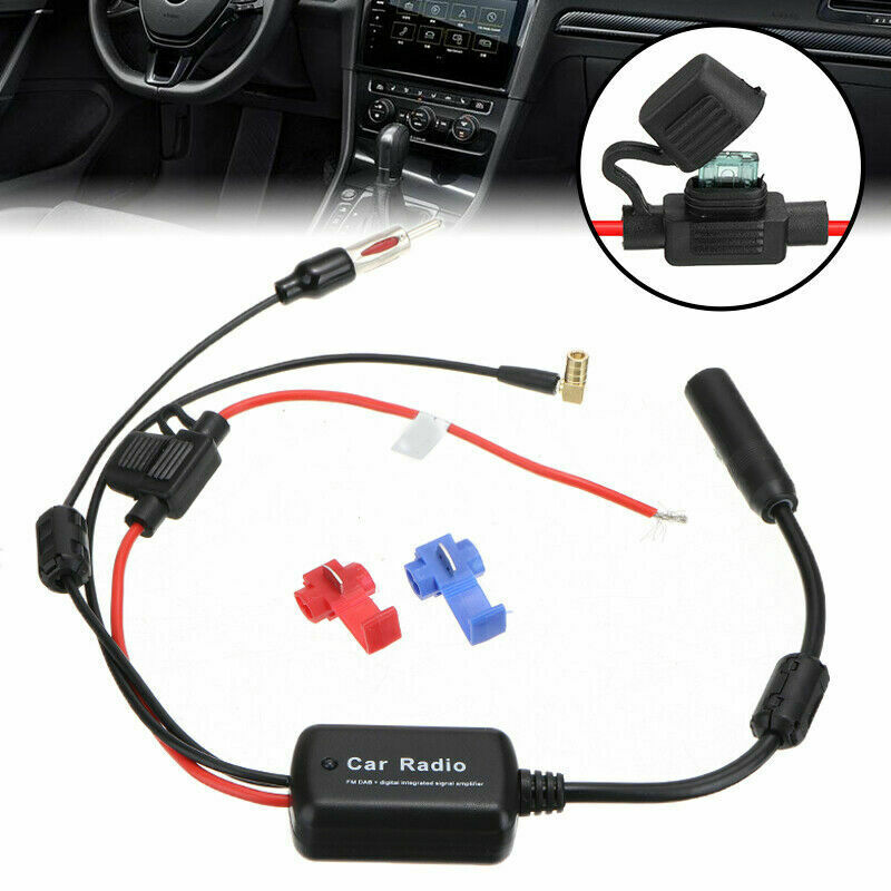 Car Stereo FM/AM Radio Signal Antenna Aerial Signal Amp Booster Inline