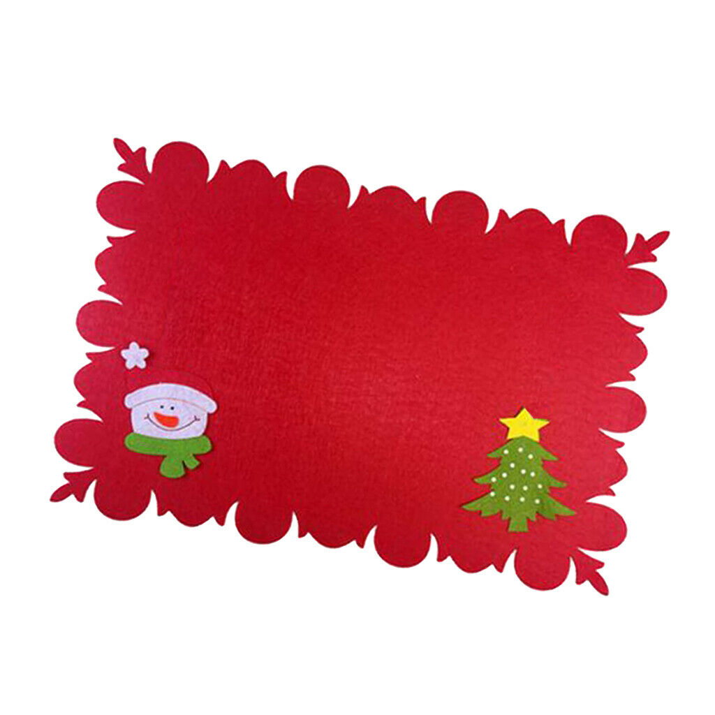 Christmas Table Placemat Tableware Mat Pad for Holiday Decor 46x31cm C