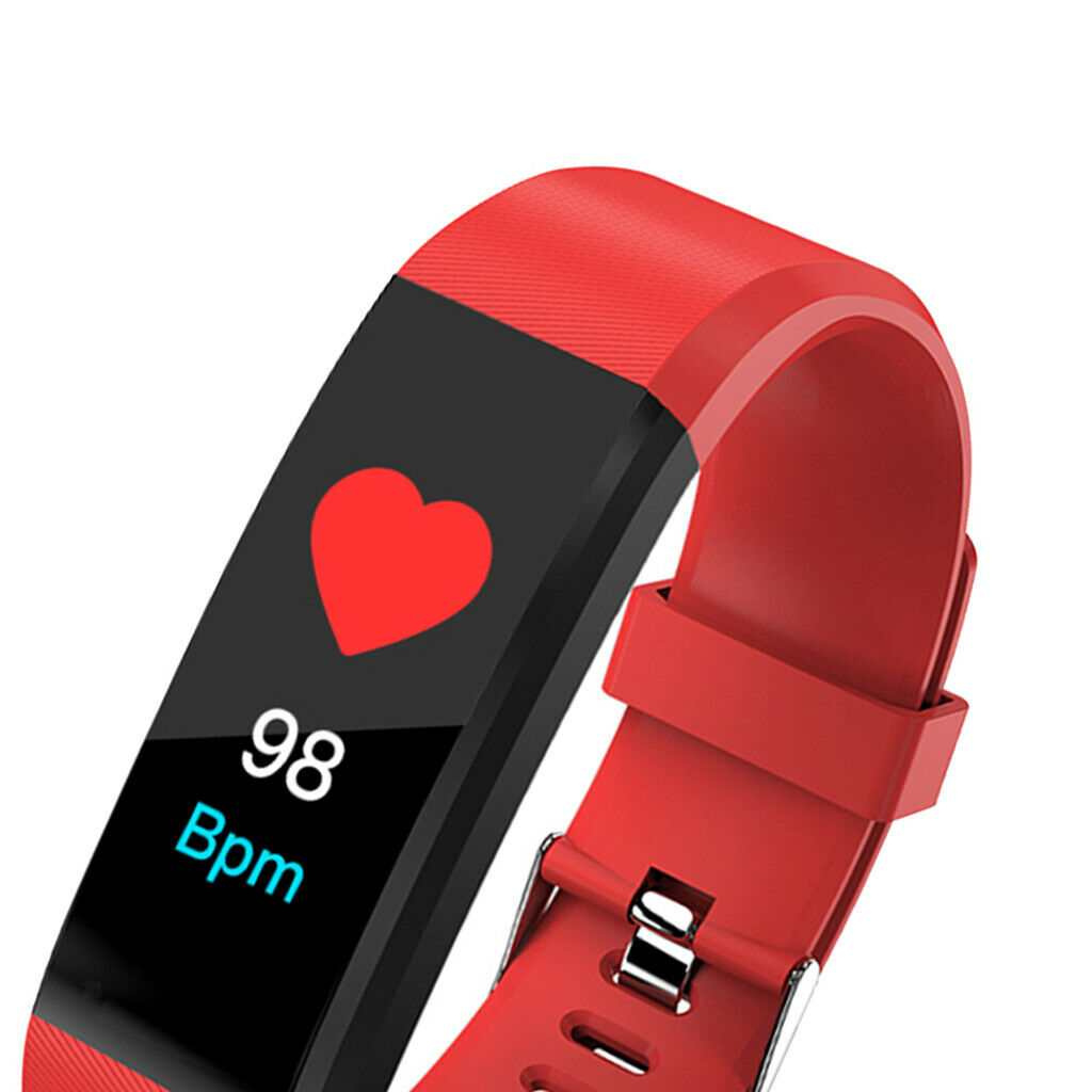 0.96inch 115Plus Sport Bluetooth 4.0 Blood Pressure Smart Watch  red