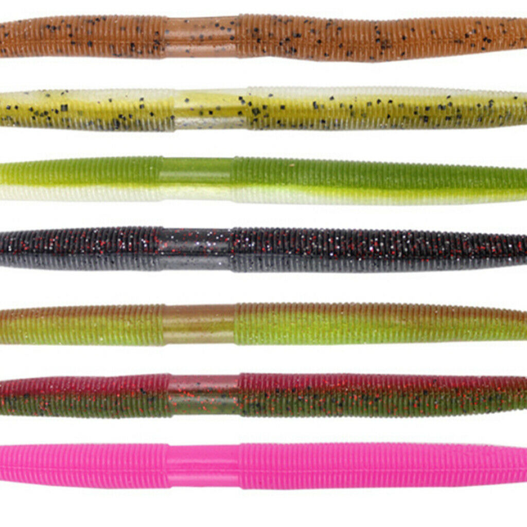 15Pcs Simulated Maggot Lure Earthworm Bait Grub Soft Bait with Salt 13.5cm