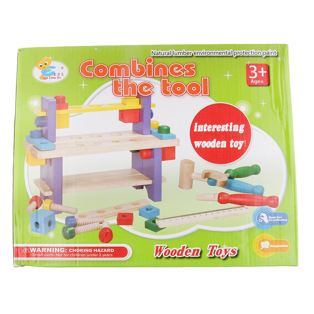 Baby Preschool Educational Wooden Combine Tools Nuts Sets Children Toys Gift