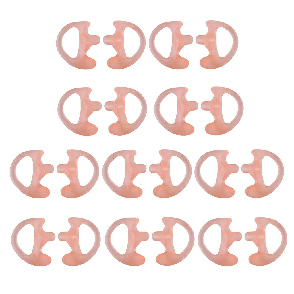 10Pair Replacement Earmold Earbuds Ear Plugs For Walkie Talkie Earphone Pink