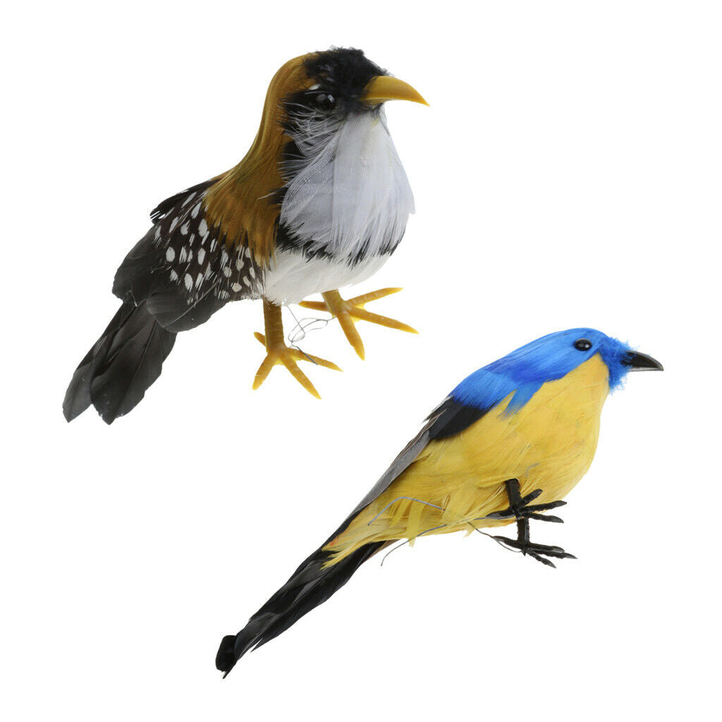 2PCS Small 12cm Artificial Bird for Garden Weding Home Decoration