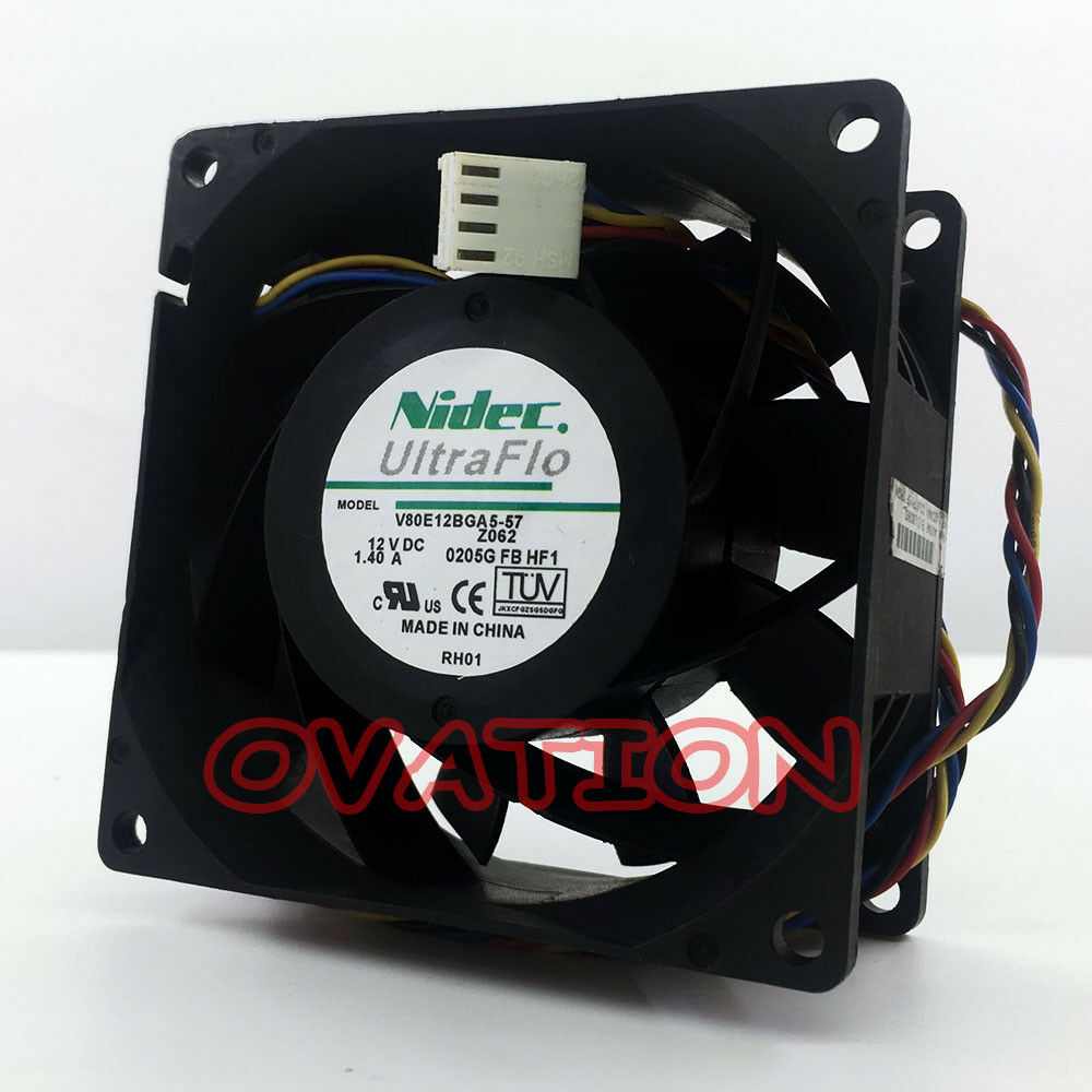 For Supermicro FAN-0111L4 80x38mm9.5K RPM Nidec UltraFlo V80E12BGA5-57 Axial Fan