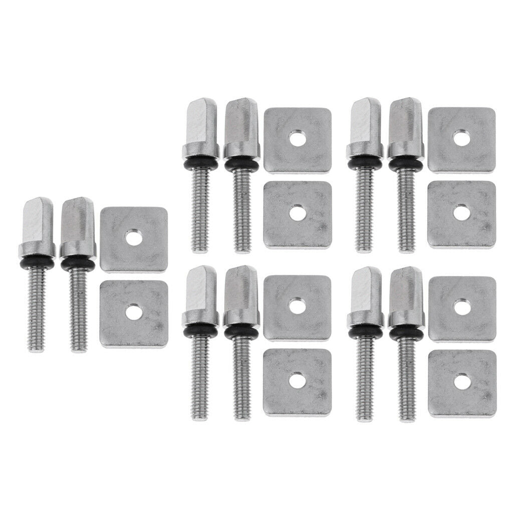 Pack of 10 Longboard Fin Screw and Plate - Paddleboard Surfing Water Sports Assy