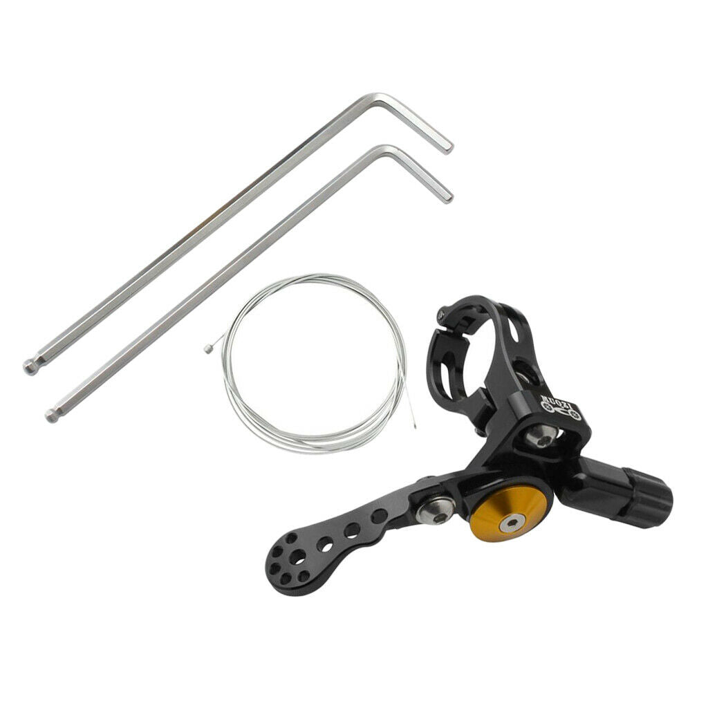 Dropper Remote Lever Aluminum Alloy Hollow-Design for 22.2mm Handlebar Black