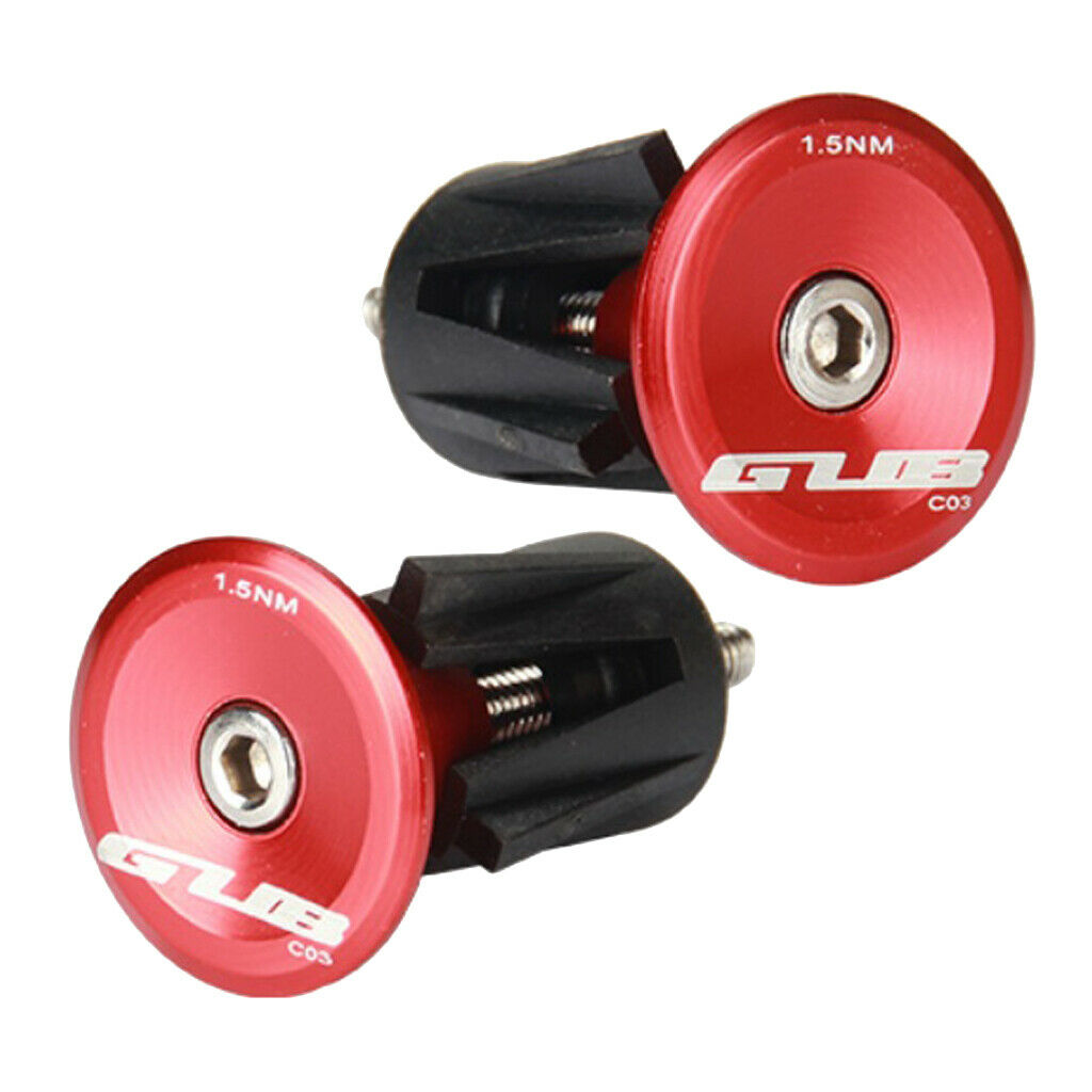 2 Pieces Bike Handlebar End Stoppers Bicycle Grip Firm Handlebar Caps Red