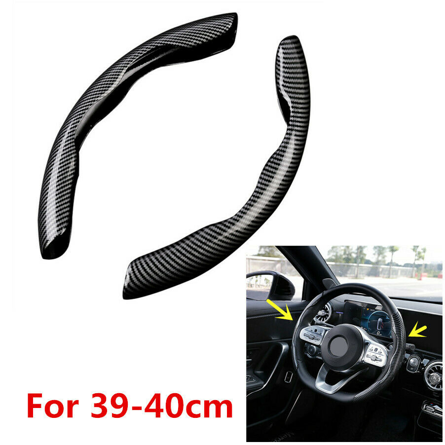 For 39-40cm Car Interior Non-Slip Steering Wheel Booster Cover Carbon Fiber Look