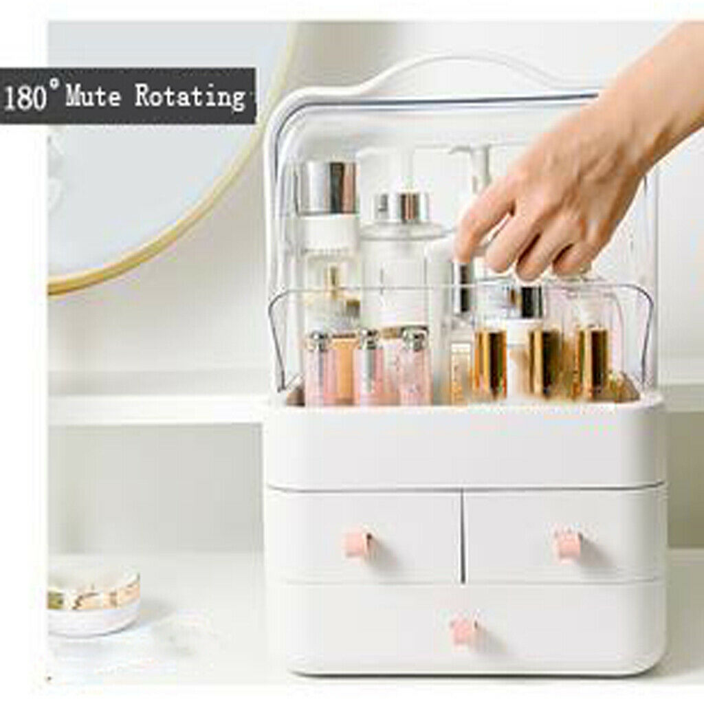 3 Tiers Empty Makeup Case Drawer Organizer Dividers Storage Box Pink String