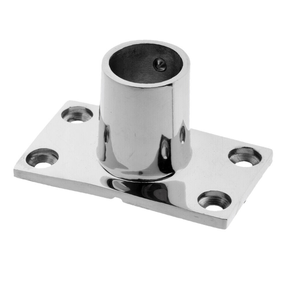 4x Boat Hand Rail Fitting 90 Degree 25mm Rectangular Stanchion Base Marine