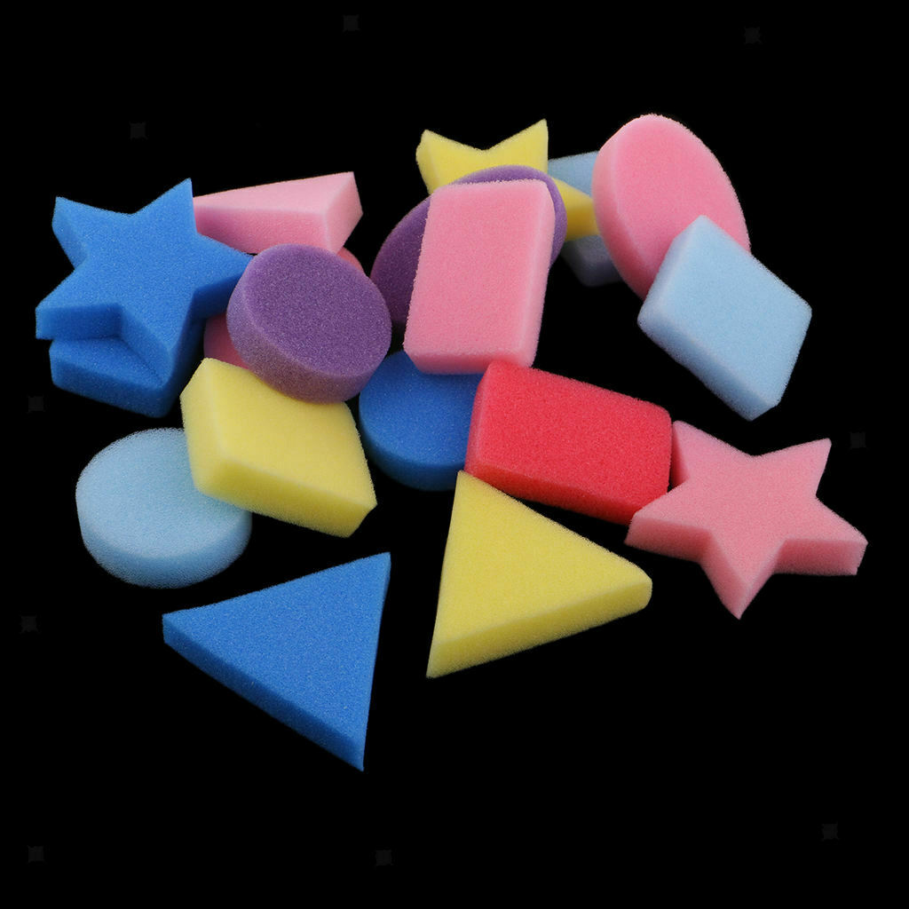 18pcs Geometric Shape Painting Sponges Stamp Set Kids Art Craft Painting