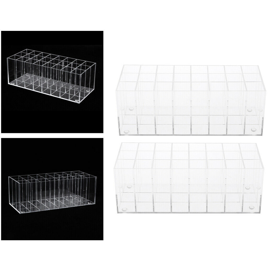 24 Slots Makeup Lipstick Polish Display Stand Rack Holder Organizer 2pcs