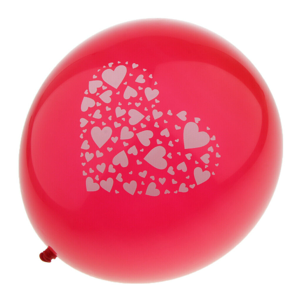 100 Pieces Hearts Printed Latex Balloon Wedding Engagement Party Decor Red