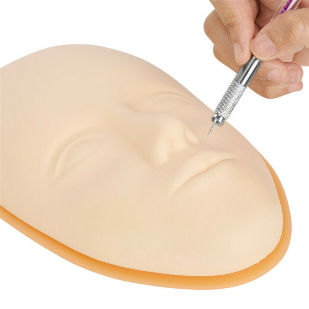 Professional silicone practice skin with support base, permanent makeup