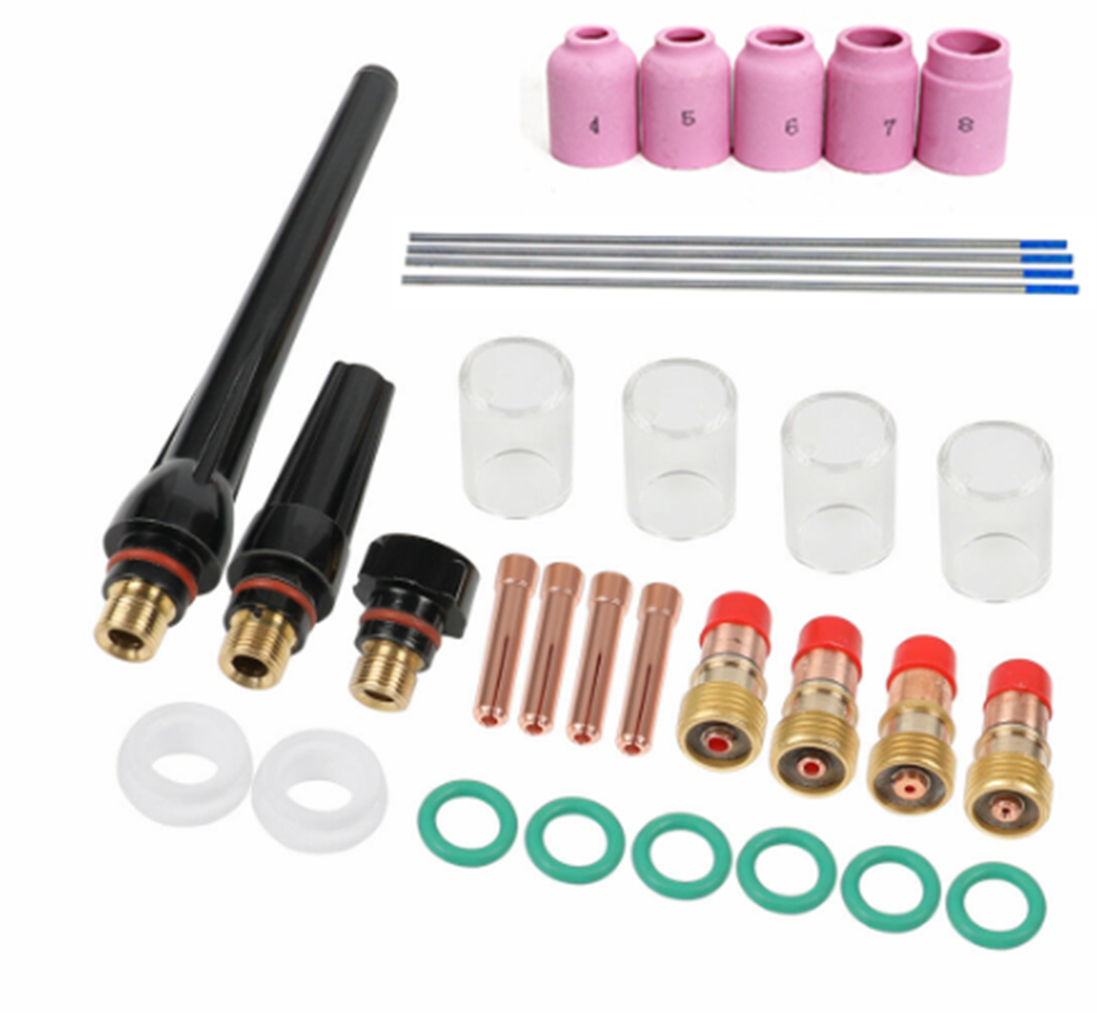 Suitable for Wp9/20/25Tig Torch Stubby Gas Lens Heat-Resistant Glass Set 49 Pcs