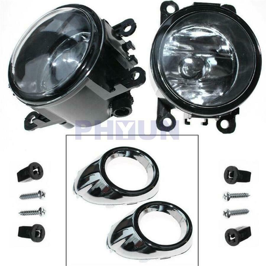 Pair Bumper Fog Light Clear Lens Driving Lamp +Chrome Cover For Ford Focus 12-14