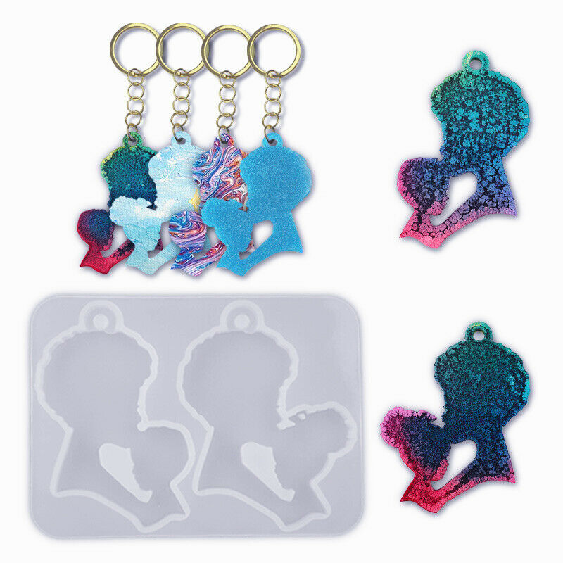 DIY Mother's Day Mom Children Keychain Silicone Mold Jewelry Pendant Mou.l8