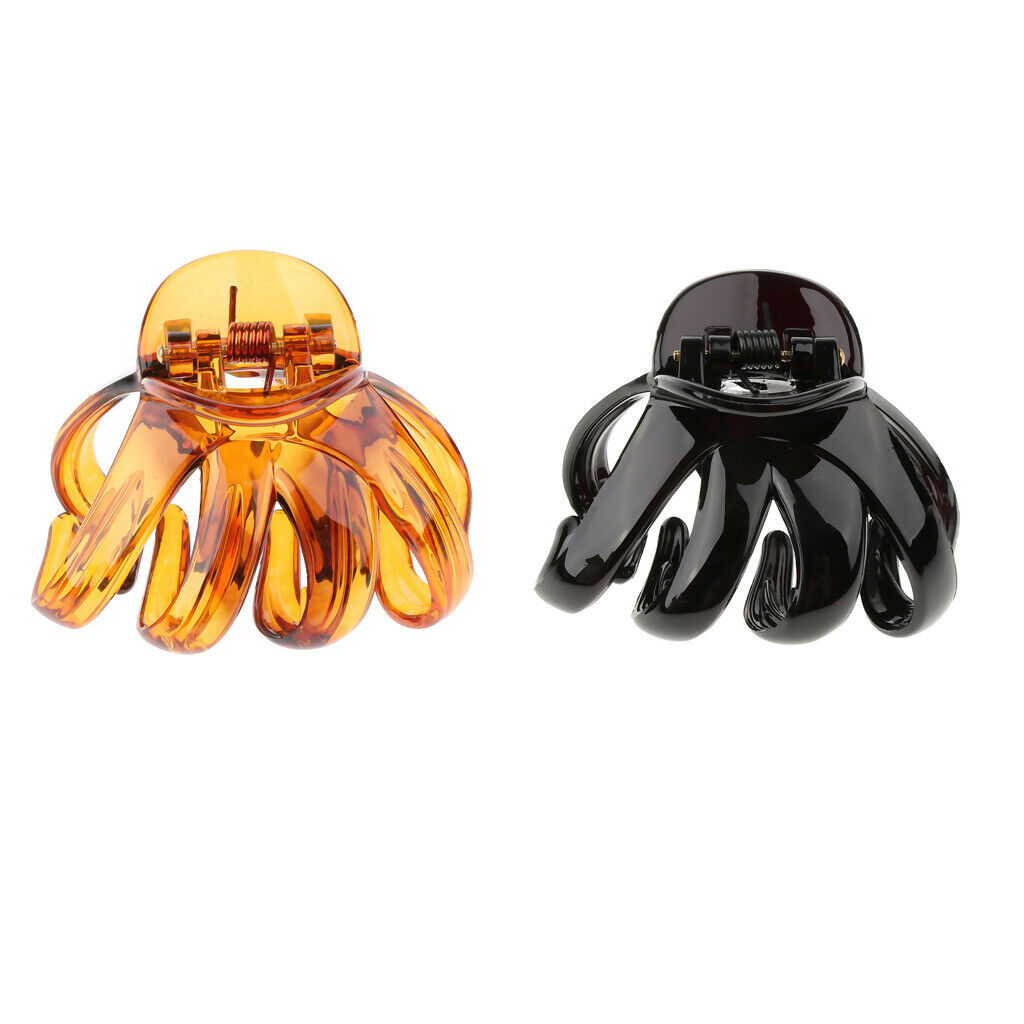 2PCS Large Hair Claw for Thick Women Updo Tool Octopus Jaw Grip Folding Clip