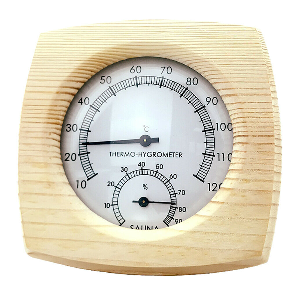 Wood Sauna Thermometer, Sauna Room Hygrometer Thermometer Digital Sauna