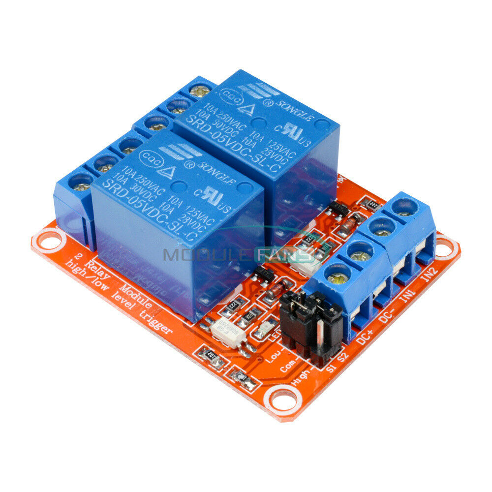 5V 2-Channel Relay Module With Optocoupler Support High and Low Level Trigger