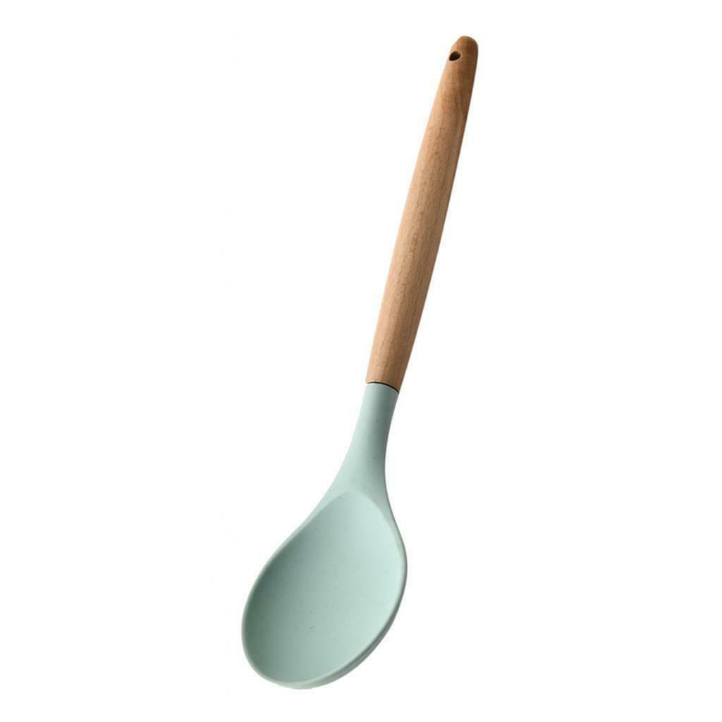 2Pieces Spoon Egg Whisk Cooking Utensil Set Wooden Handle Baking Household