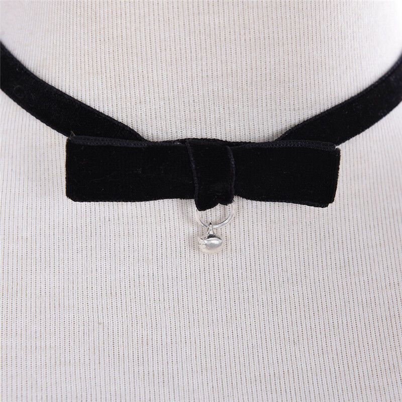 Bowknot Necklace Collar Short Necklace Black Ribbon Velvet Chokers Dres.l8