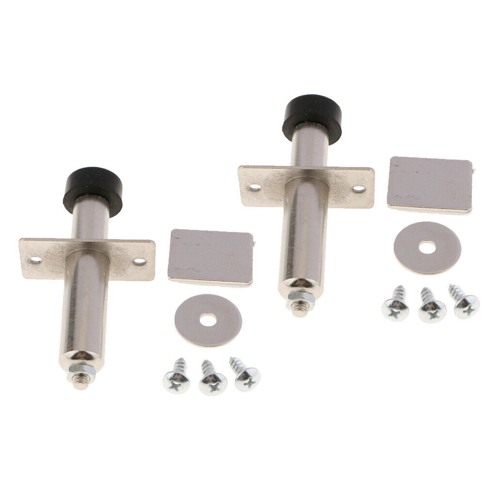 2Pieces Stainless Chrome Car Door Popper Lock Pin Complete Solenoid Shaved