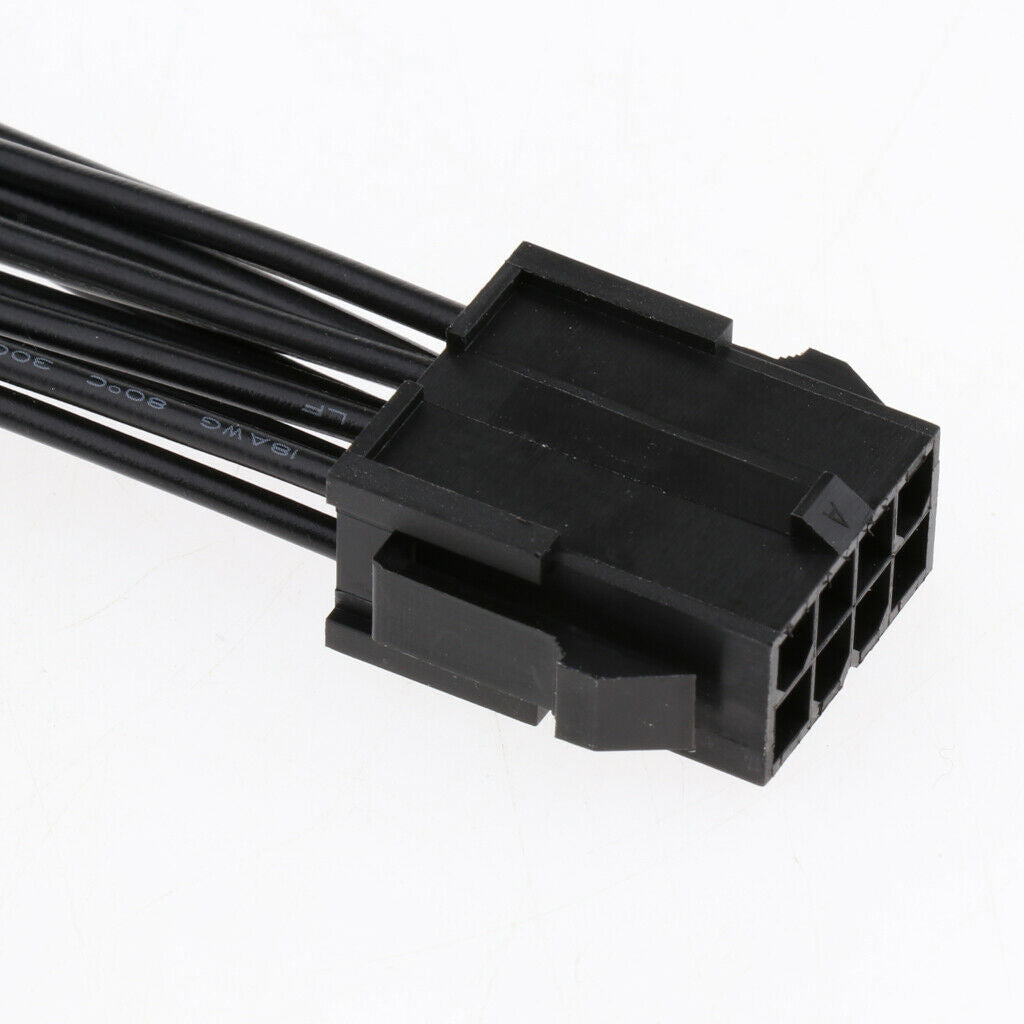 1 Pair 20cm Desktop CPU 8Pin to 8+4Pin Power Supply Extension Cable - Black
