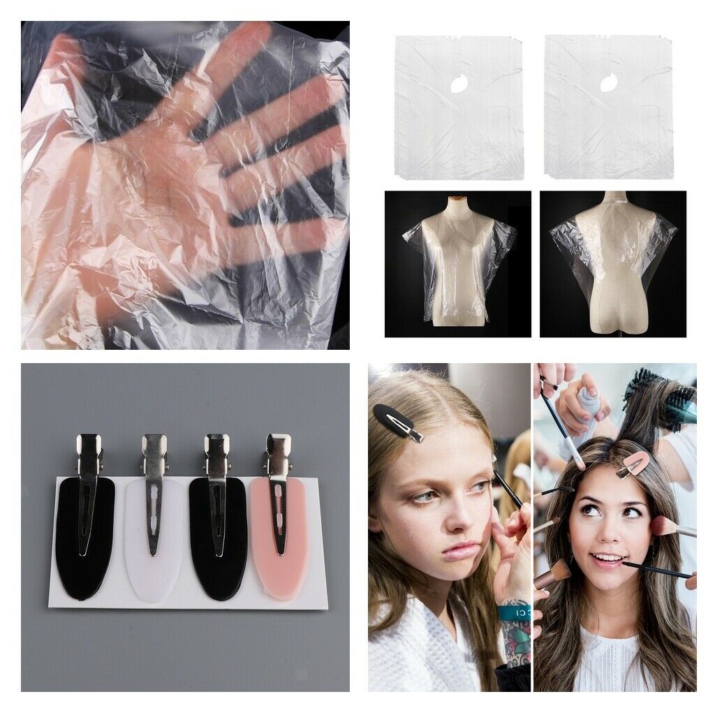 150Pcs Disposable Hair Cutting Cape Unisex Barber Shop Home Capes 4pcs Clips