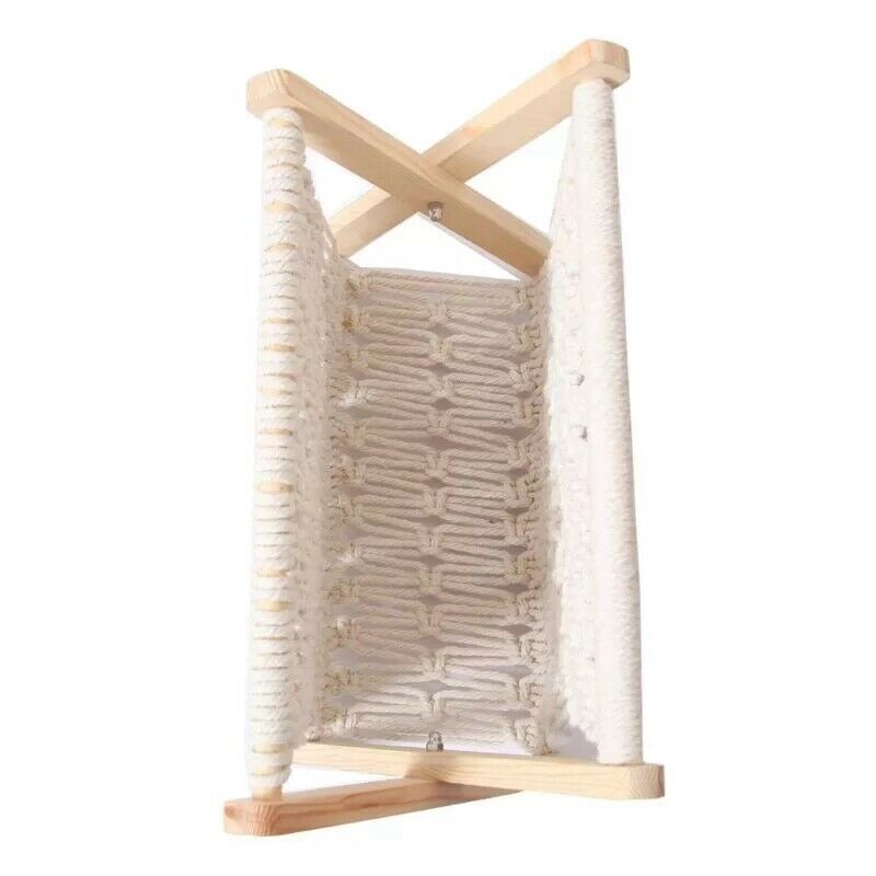 Nordic Cotton Woven Storage Basket Boho Macrame Magazine Rack Desktop Book ST7Y4