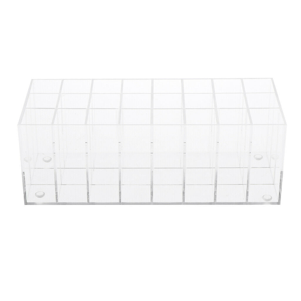 MagiDeal 24 Slots Clear Acrylic Display Stand Holder for Lipstick Makeup Pen