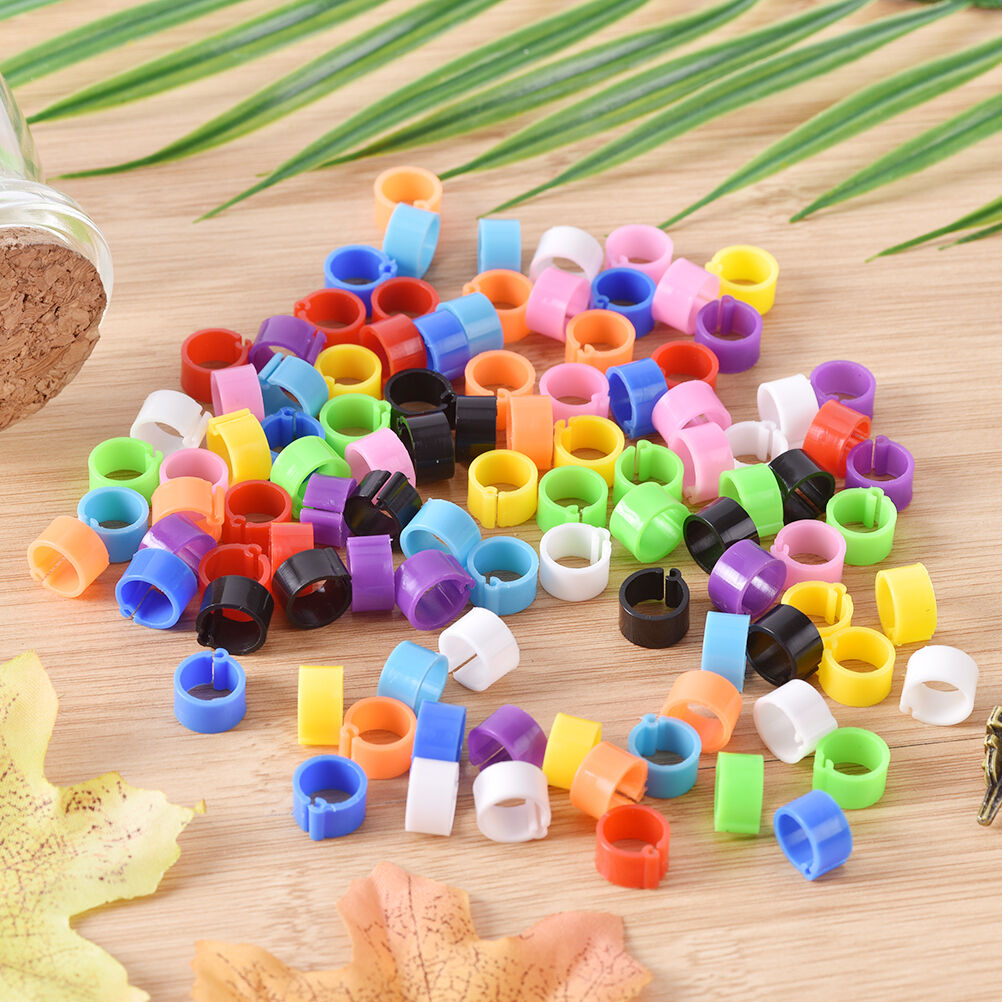 100x bird rings 8mm leg bands clip pigeon dove chicks duck bantam poultry.l8